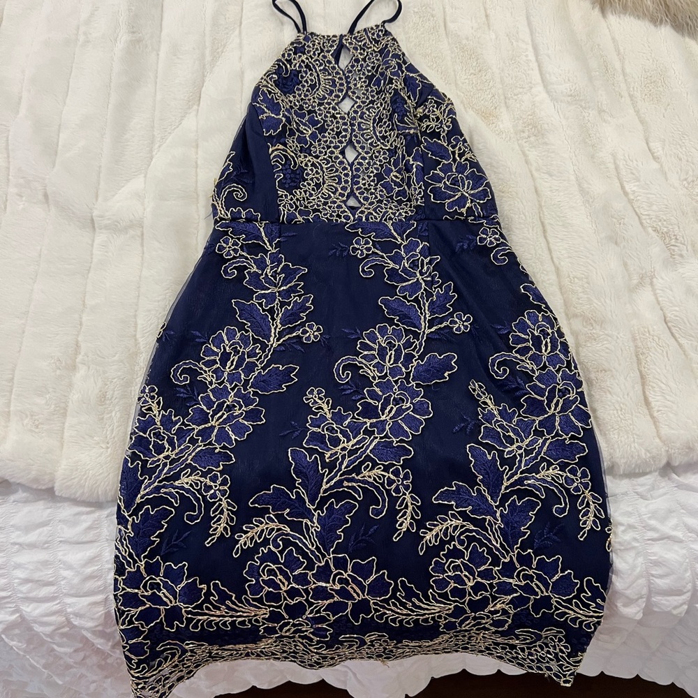 Gold & Navy Dress 💙
